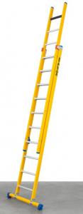 2delige ladder in glasvezel met alu sporte en stabilobalk